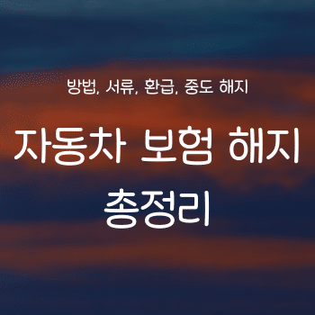 자동차 보험 해지 총정리 - 방법, 서류, 환급, 중도 해지