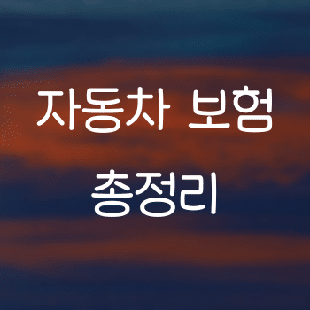 자동차 보험에 관한 모든것 총정리