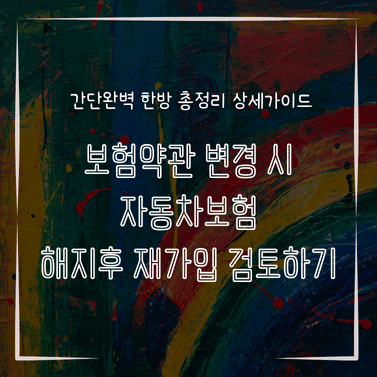 MID0178 보험약관 변경 시 자동차보험 해지후 재가입 검토하기
