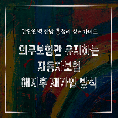 MID0197 의무보험만 유지하는 자동차보험 해지후 재가입 방식
