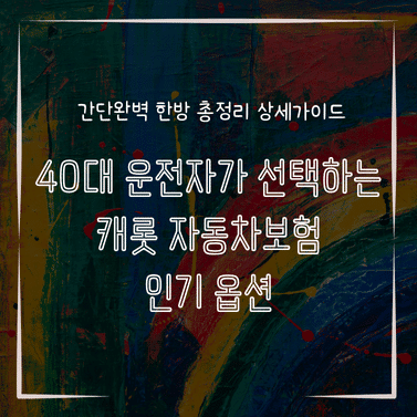 MID0205 40대 운전자가 선택하는 캐롯 자동차보험 인기 옵션