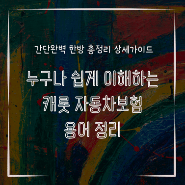 MID0215 누구나 쉽게 이해하는 캐롯 자동차보험 용어 정리