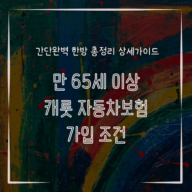 MID0220 만 65세 이상 캐롯 자동차보험 가입 조건