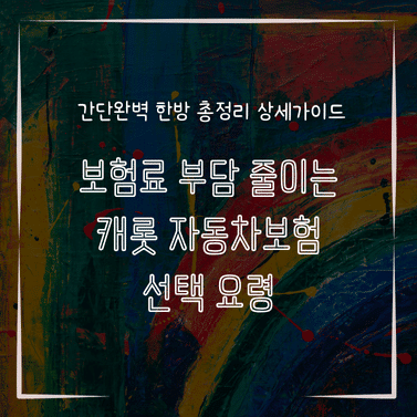 MID0225 보험료 부담 줄이는 캐롯 자동차보험 선택 요령