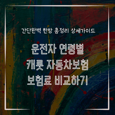 MID0246 운전자 연령별 캐롯 자동차보험 보험료 비교하기