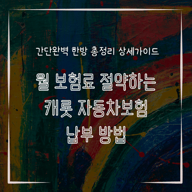 MID0247 월 보험료 절약하는 캐롯 자동차보험 납부 방법