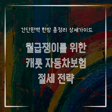 MID0248 월급쟁이를 위한 캐롯 자동차보험 절세 전략
