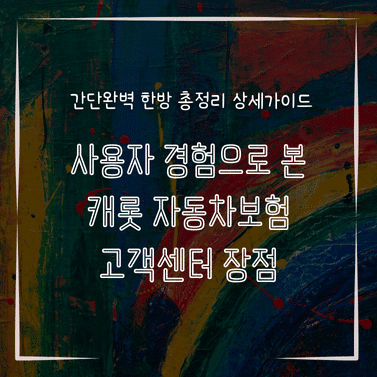 MID0277 사용자 경험으로 본 캐롯 자동차보험 고객센터 장점