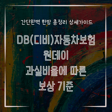 MID0310 DB디비자동차보험 원데이 과실비율에 따른 보상 기준