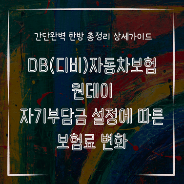 MID0346 DB디비자동차보험 원데이 자기부담금 설정에 따른 보험료 변화