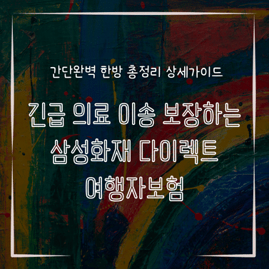MID0767 긴급 의료 이송 보장하는 삼성화재 다이렉트 여행자보험