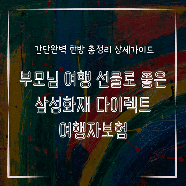 MID0779 부모님 여행 선물로 좋은 삼성화재 다이렉트 여행자보험